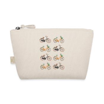Vivid Vintage Bicycle Pattern - Organic Pouch - nature - Front