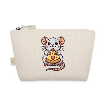 Cute Mouse Rat Pizza Pizza Lover Cartoon - Organic Pouch - nature - Front