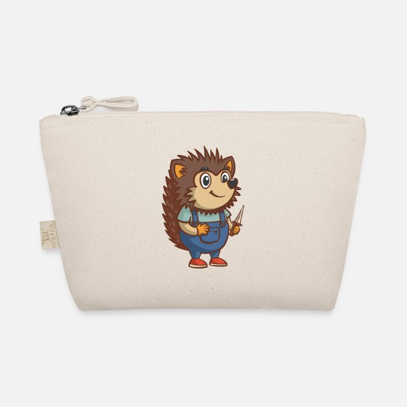Cute hedgehog with sharp knife - kawaii gore Organic Pouch