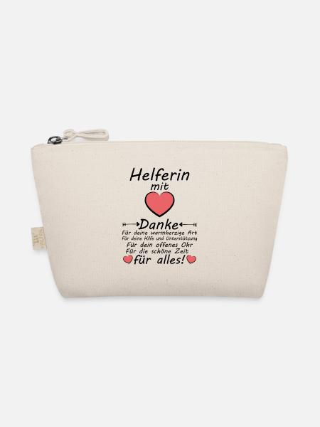 Danke für deine helfende Hand Helferin mit Herz - Bio-Täschchen - Natur
