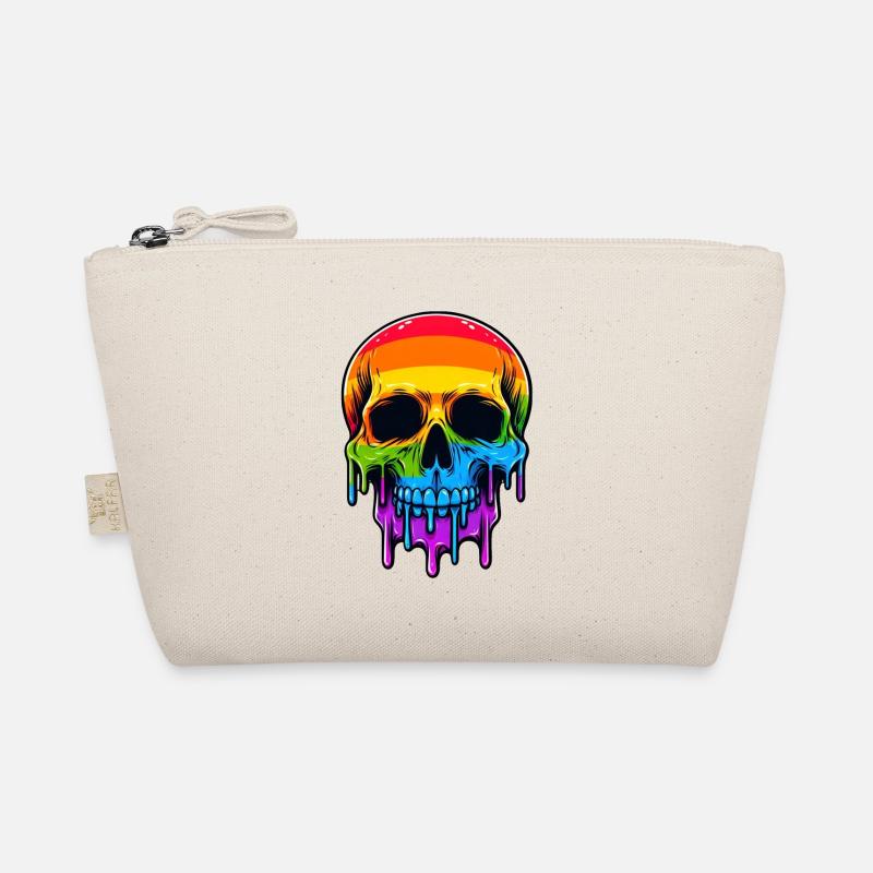 Melthing Rainbow Skull Organic Pouch