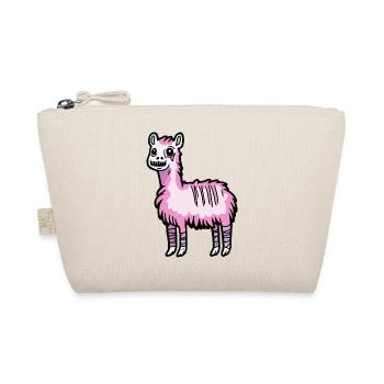 Alpaka Llama Halloween Comic Lustig - Bio-Täschchen - Natur - Vorne