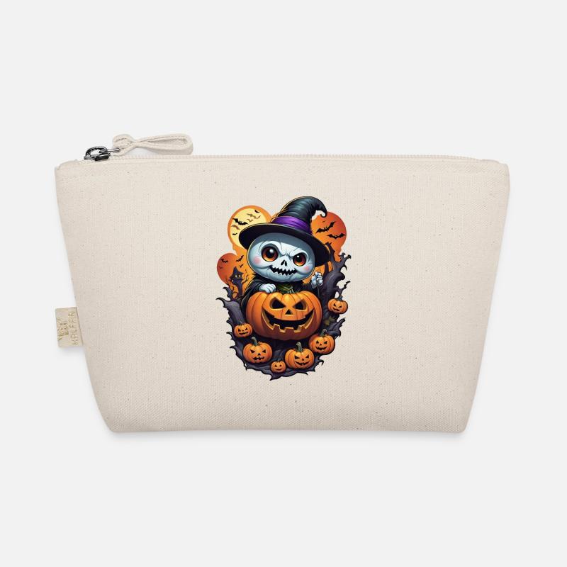 Gespenst mit Kürbis Bio-Täschchen