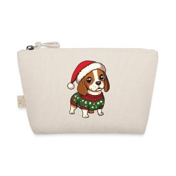 Beagle Hund Weihnachten - Bio-Täschchen - Natur - Vorne