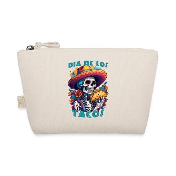 Humorous Mexican Skeleton Dia de los tacos - Organic Pouch - nature - Front