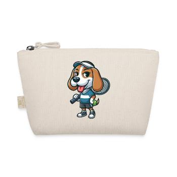 Lustiger Beagle spielt Tennis Comic für Tennisfans - Bio-Täschchen - Natur - Vorne