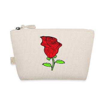 Pretty Beautiful Rose Blossom Leaf Roses Romantic - Organic Pouch - nature - Front