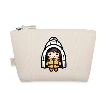 Eskimo Winter Comic Igloo - Organic Pouch - nature - Front