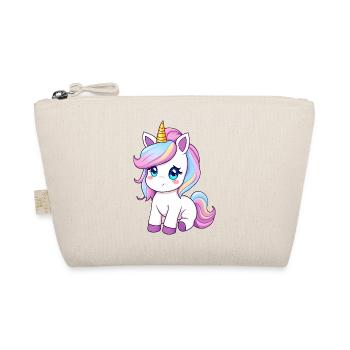 Cute Cartoon Unicorn with Magical Sparkle - Organic Pouch - nature - Front
