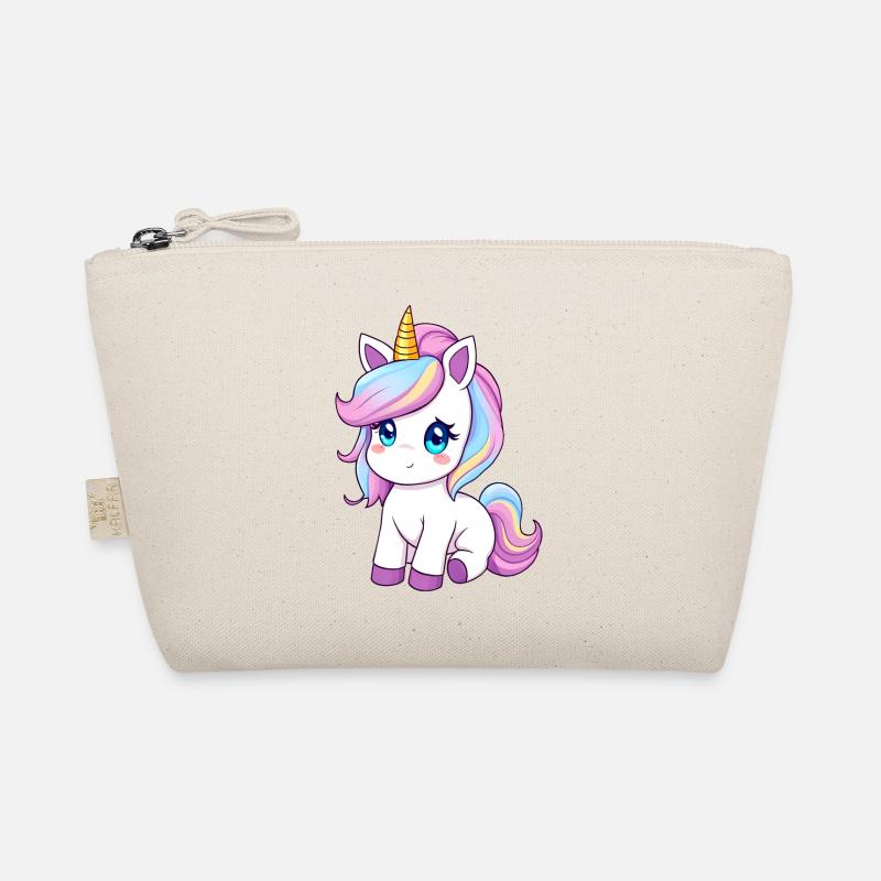 Licorne de dessin animé mignonne avec éclat magique Trousse biologique