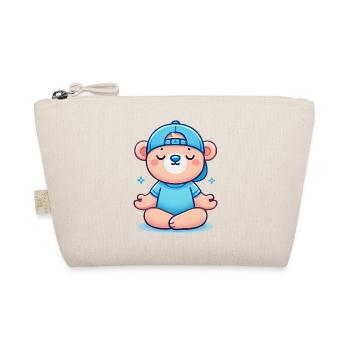 Ours méditant en bonnet et chemise bleus - Trousse biologique - nature - Devant
