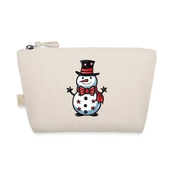 Snowman Winter Christmas - Organic Pouch - nature - Front