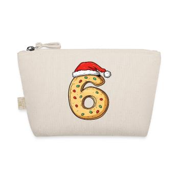6 Zahl Weihnachten Keks - Bio-Täschchen - Natur - Vorne