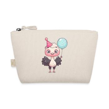Ostrich Birthday Comic - Organic Pouch - nature - Front
