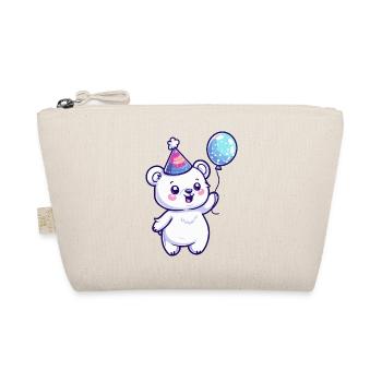 Polar Bear Birthday Comic Cute - Organic Pouch - nature - Front