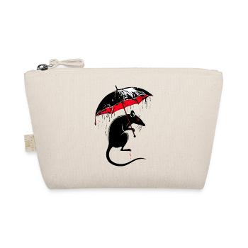 Rat with umbrella – bad weather - Organic Pouch - nature - Front