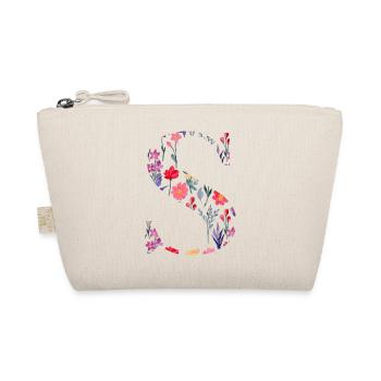 Personalisierte Blumenbuchstaben - Geschenkidee - Bio-Täschchen - Natur - Vorne