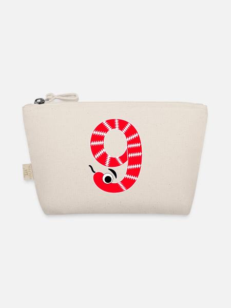 Number 9 Snake Red Kids - Organic Pouch - nature
