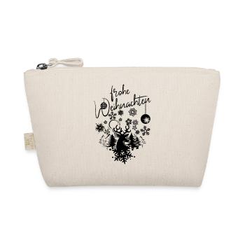 merry christmas reindeer fir icon logo icon - Organic Pouch - nature - Front