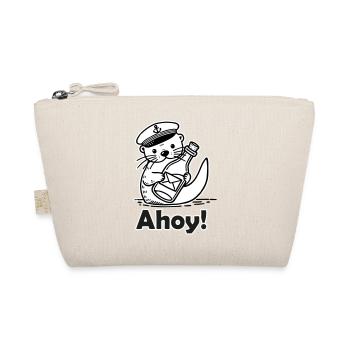 Cute Seaman Otter Holding A Postcard In A Bottle - Organic Pouch - nature - Front