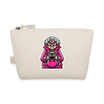 Drôle de femme âgée avec chat design - Trousse biologique - nature - Devant