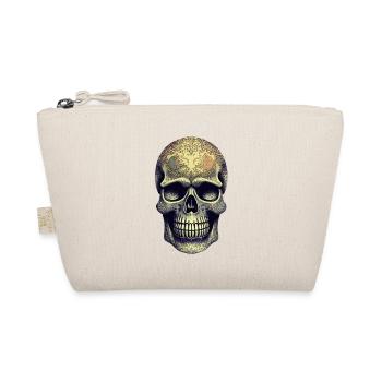 Luxurious Gothic Halloween Decorated Skull - Organic Pouch - nature - Front