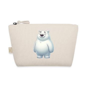 Süßer Eisbär Cartoon Glücklich Entspannt - Bio-Täschchen - Natur - Vorne