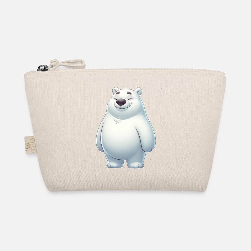 Mignon ours polaire dessin animé Heureux Détendu Trousse biologique