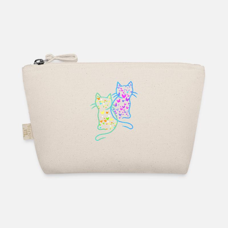 Frühling Sommer Katzen Katze Schmetterlinge Bio-Täschchen