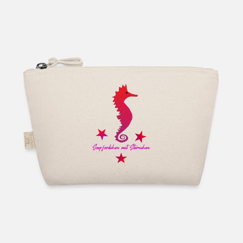 red seahorse with star pink Organic Pouch