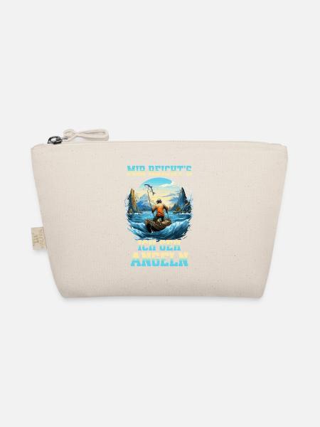 Fishing Angler Boat Water Fish Nature Mountains - Organic Pouch - nature - Front
