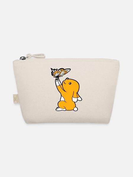 Bunny Butterfly Friends Holding Pretty Beautiful Cute - Organic Pouch - nature - Front