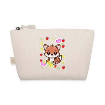 80s 90s Fox Foxes Kids Vintage Retro - Organic Pouch - nature - Front