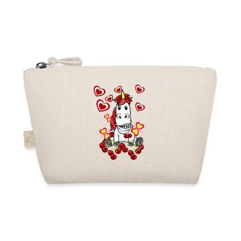 Retro Einhorn Kirschen Vintage 80er Sommer - Bio-Täschchen - Natur - Vorne