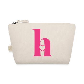 Letter h Initial Letter with Heart - Organic Pouch - nature - Front