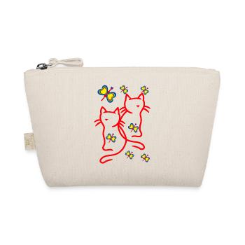 80s 90s Cats Kids Child - Organic Pouch - nature - Front