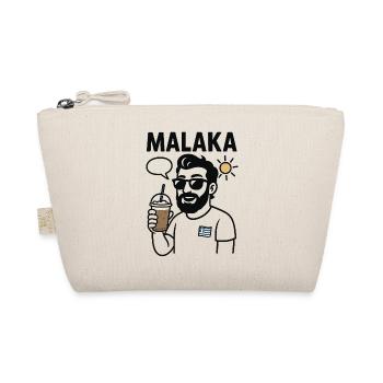 MALAKA – Griechischer Slang mit Stil | Lustig - Bio-Täschchen - Natur - Vorne
