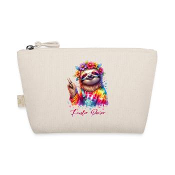 Fauler Power - Flower Power - Hippie Faultier - Bio-Täschchen - Natur - Vorne