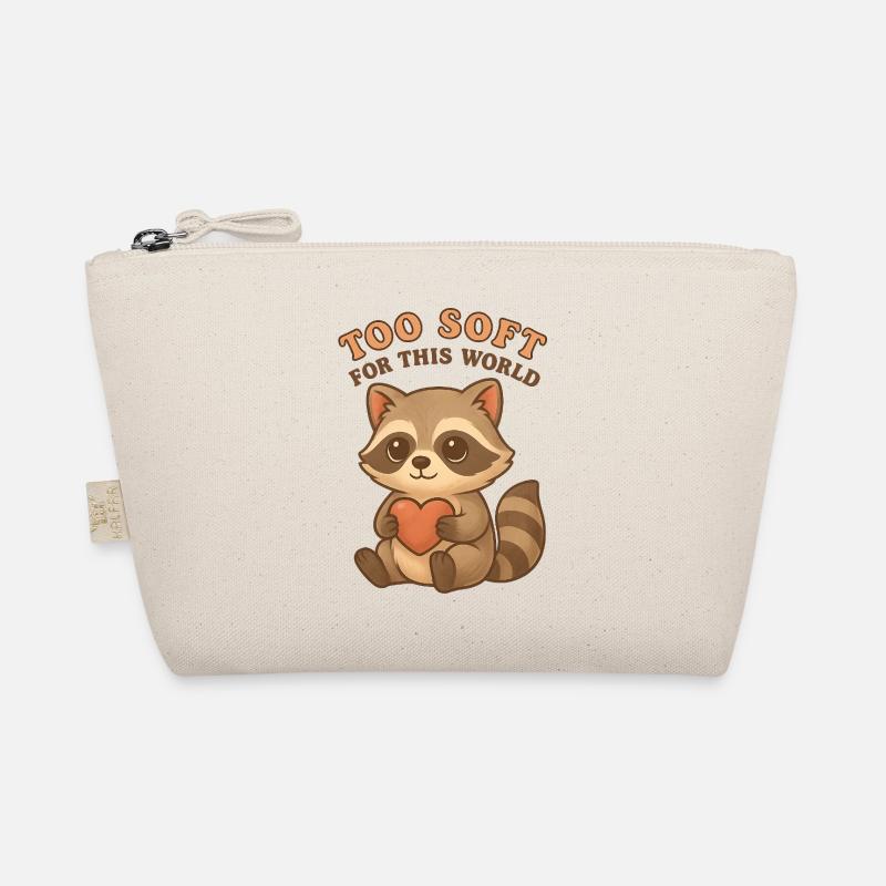 Too Soft For This World – Süßer Waschbär mit Herz Bio-Täschchen