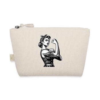 Strong Cool Woman Rockabilly Style Graphic Gift - Organic Pouch - nature - Front