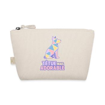 Têtue mais adorable – Chien géométrique pastel - Trousse biologique - nature - Devant