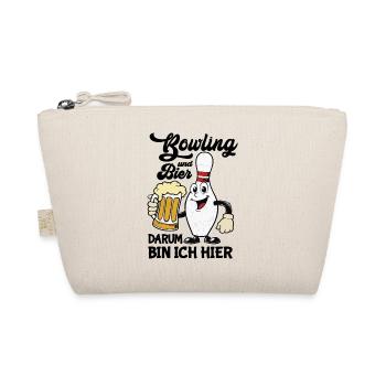 Humorvoller Bowling-Pin mit Bier - Bio-Täschchen - Natur - Vorne