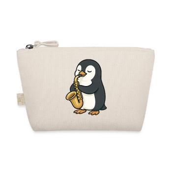 mignon pingouin saxophoniste jazz musique dessin animé - Trousse biologique - nature - Devant