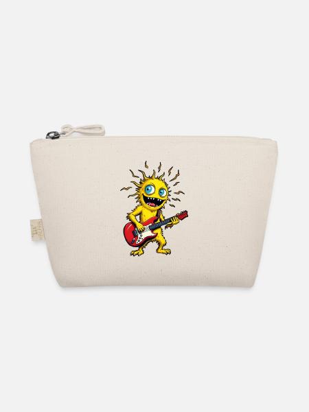 Gelbes Monster mit E-Gitarre - Bio-Täschchen - Natur
