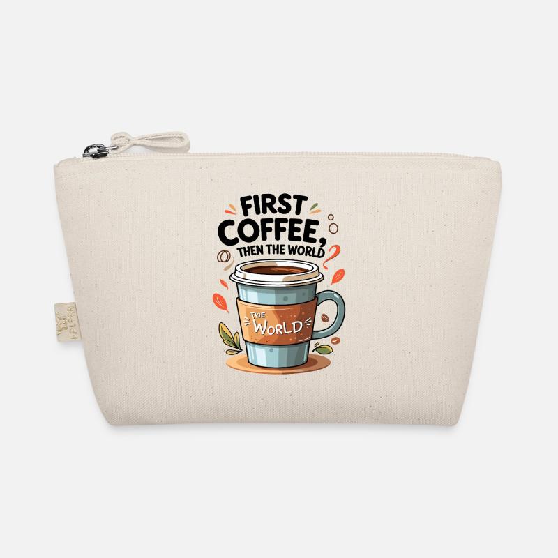 Kaffeetasse mit Zitat und Naturmotiven - Bio-Täschchen - Natur