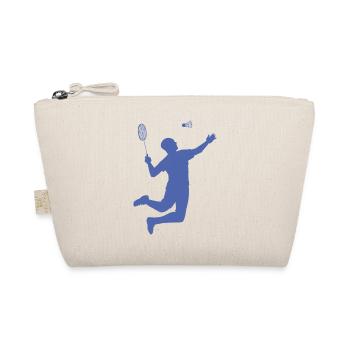 Minimalist Badminton Silhouette Design - Organic Pouch - nature - Front