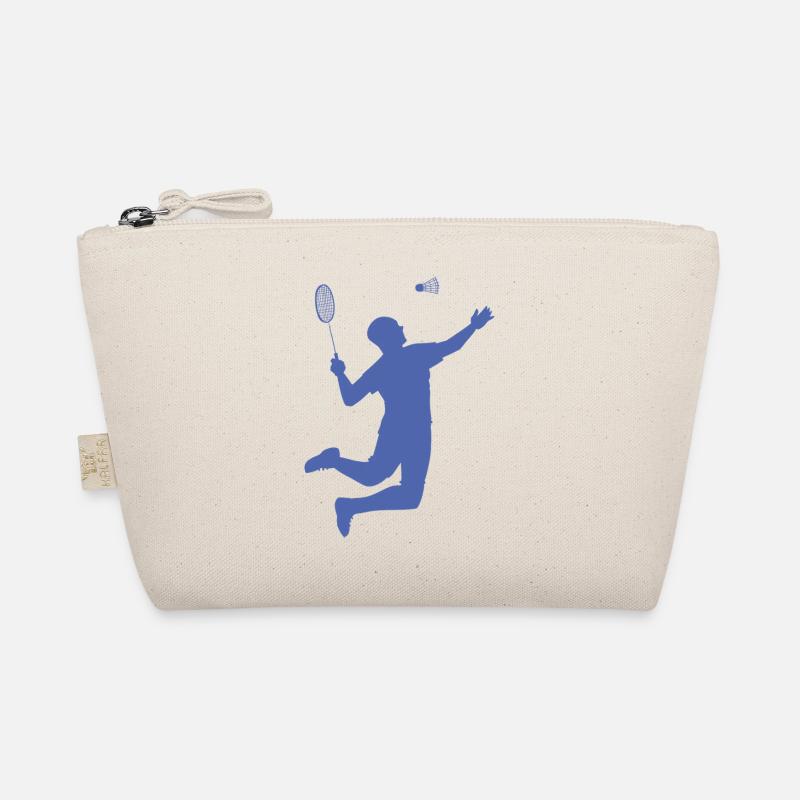 Minimalist Badminton Silhouette Design Organic Pouch