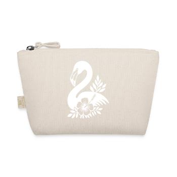 Elegant Swan and Floral Monochrome Design - Organic Pouch - nature - Front