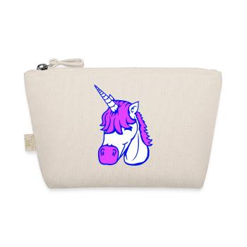 Unicorn Smiles Pretty Friendly Cartoon Horse - Organic Pouch - nature - Front