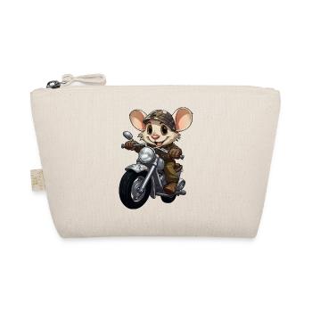 Mouse Motorcycle / Motorcyclist Mouse - Organic Pouch - nature - Front